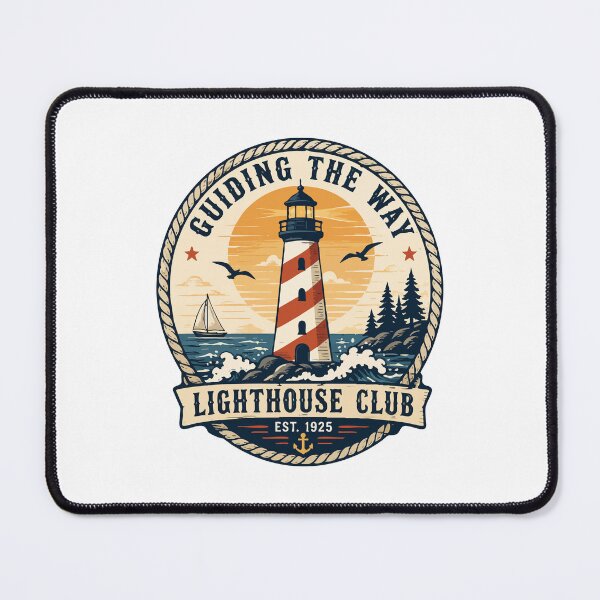 Item preview, Guiding The Way Lighthouse Club Vintage Design designed and sold by VectorForge Studio.