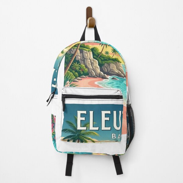 Item preview, Vintage Eleuthera Bahamas Travel Poster | Pink Sand Beach Coastal Art designed and sold by Mathias Yakubu Design.