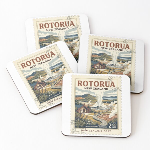 Item preview, Vintage Rotorua New Zealand Geyser Travel Stamp designed and sold by k3rstman1.