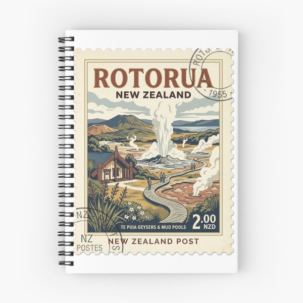 Item preview, Vintage Rotorua New Zealand Geyser Travel Stamp designed and sold by k3rstman1.