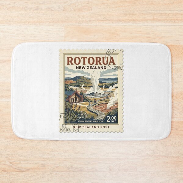 Item preview, Vintage Rotorua New Zealand Geyser Travel Stamp designed and sold by k3rstman1.