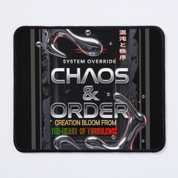 Item preview, Chaos & Order Liquid Chrome Brutalist Graphic Tee designed and sold by RajaArtDesign.