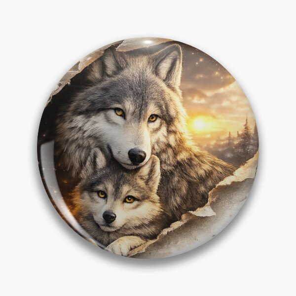 Item preview, Wolf Family Breaking Through Paper | Majestic Wildlife Sunset | 3D Ripped Paper Design designed and sold by Minddey.