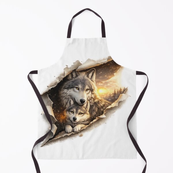 Item preview, Wolf Family Breaking Through Paper | Majestic Wildlife Sunset | 3D Ripped Paper Design designed and sold by Minddey.