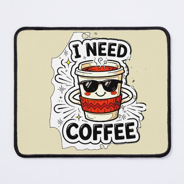 Item preview, I Need Coffee | Kawaii Cup with Glasses Sticker Coffee designed and sold by AstronautMerch.