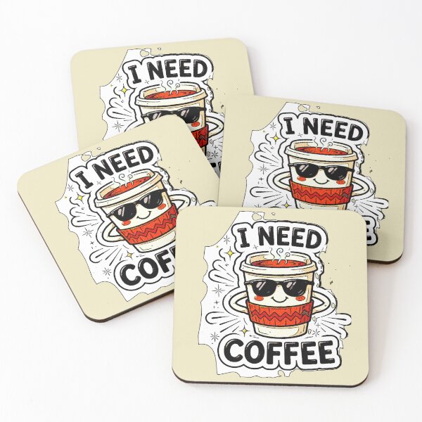 Item preview, I Need Coffee | Kawaii Cup with Glasses Sticker Coffee designed and sold by AstronautMerch.