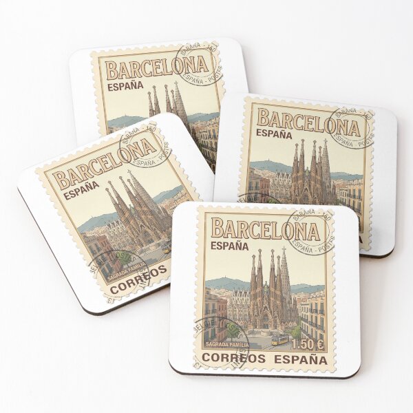Item preview, Vintage Barcelona Spain Sagrada Familia Travel Stamp designed and sold by k3rstman1.