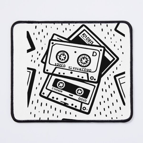Item preview, Retro Cassette Tapes Line Art Illustration designed and sold by MandalasLovers.