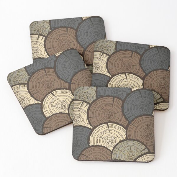 Item preview, Wood Cross Sections Slices Seamless Pattern Vintage Log Rings designed and sold by LYAN-STORE.