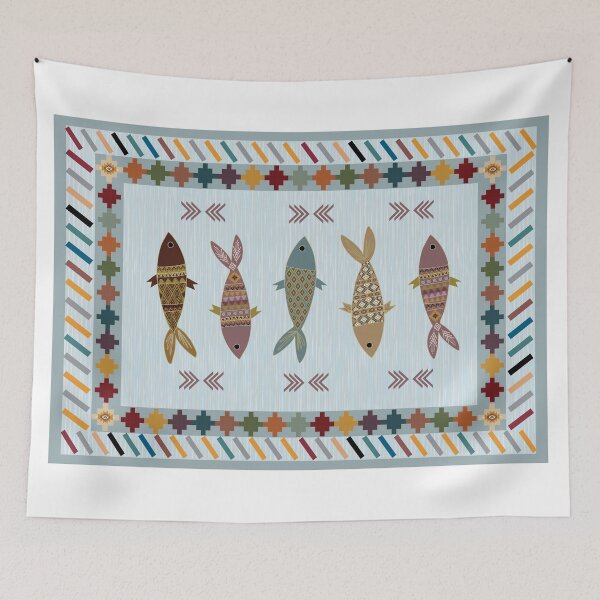 Item preview, Colorful fish pattern area rug featuring beautifully designed and sold by Line-Aura.