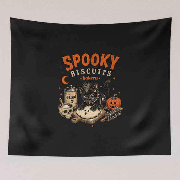 Item preview, Funny Cat Spooky Biscuits Bakery Cat Black Halloween Pumpkin  designed and sold by kristianmkt.