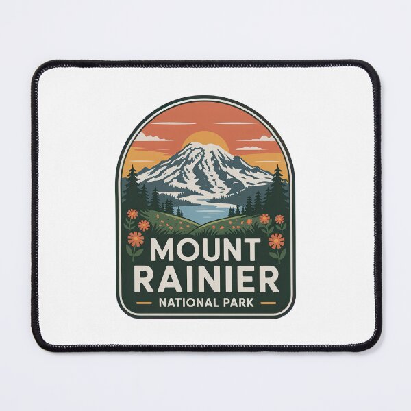 Item preview, Mount Rainier National Park Vintage Travel Badge designed and sold by Teelogic.