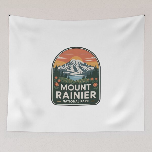 Item preview, Mount Rainier National Park Vintage Travel Badge designed and sold by Teelogic.