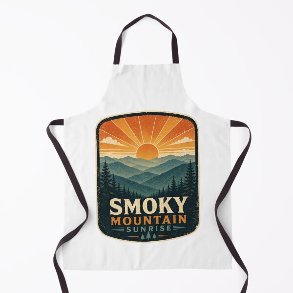 Item preview, Smoky Mountain Sunrise Retro Vintage Landscape | Distressed Screen Print Style Mountain Sunset Design designed and sold by Globalcitytees.