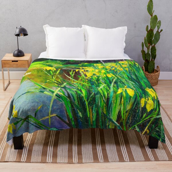 Item preview, Yellow Irises by a Pond by Marie Egner (c.1900) designed and sold by Vernissage-dart.