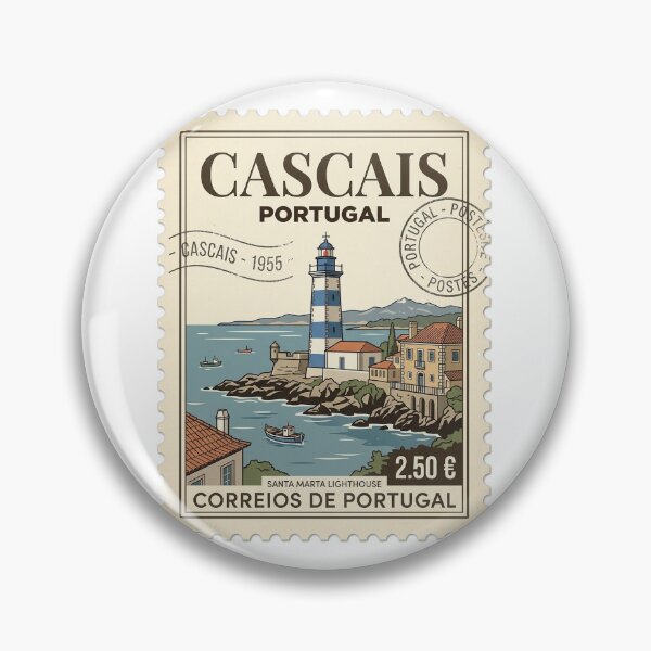 Item preview, Cascais Portugal Santa Marta Lighthouse Travel Stamp designed and sold by k3rstman1.