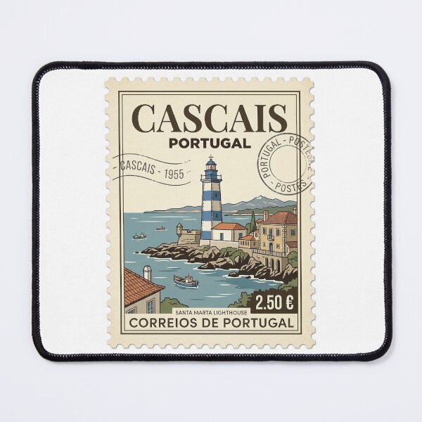 Item preview, Cascais Portugal Santa Marta Lighthouse Travel Stamp designed and sold by k3rstman1.