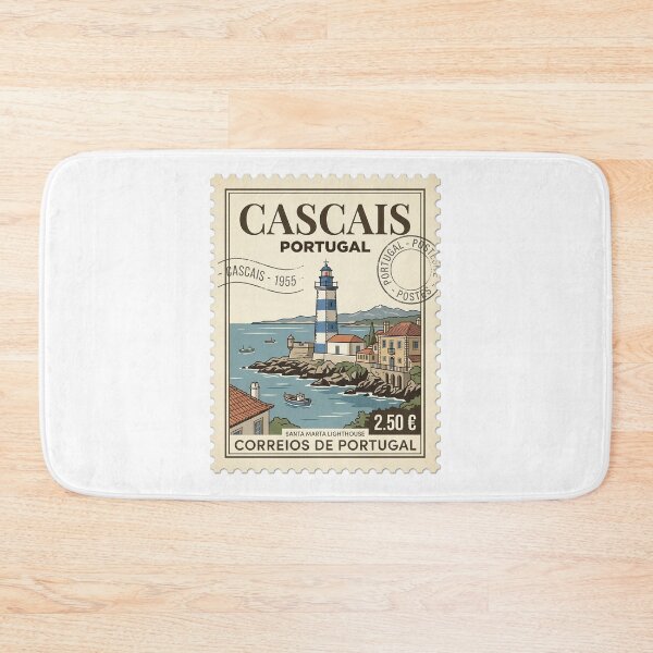 Item preview, Cascais Portugal Santa Marta Lighthouse Travel Stamp designed and sold by k3rstman1.
