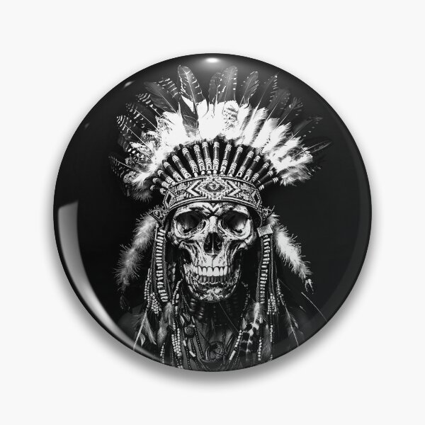 Item preview, Feathered Skull Headdress Monochrome Gothic Fantasy Portrait designed and sold by inkoutninja.