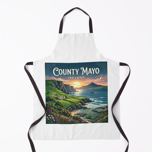 Item preview, Vintage County Mayo Ireland Travel Poster | Irish Heritage Landscape Art designed and sold by Mathias Yakubu Design.