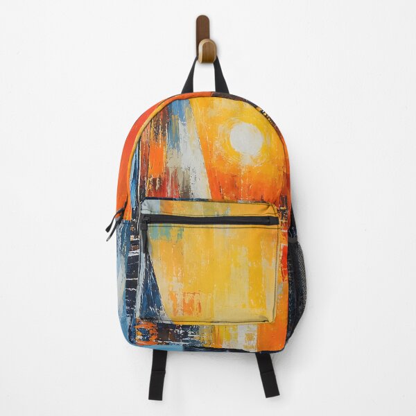 Item preview, Abstract Sailboat Sunset Oil Painting Print | Modern Impasto Yacht Canvas Wall Art | Colorful Nautical Sunset City Skyline Artwork | Coastal Living Room Canvas designed and sold by SergioMiklos.