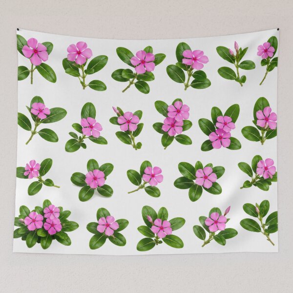 Item preview, Pink Periwinkle Flower Botanical Set Sadabahar Floral Aesthetic designed and sold by Rehnair.