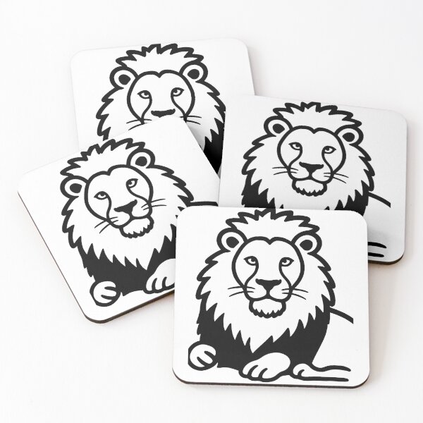 Item preview, Minimalist Black and White Lion Line Art designed and sold by MandalasLovers.
