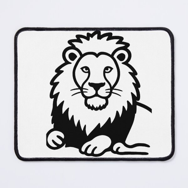 Item preview, Minimalist Black and White Lion Line Art designed and sold by MandalasLovers.