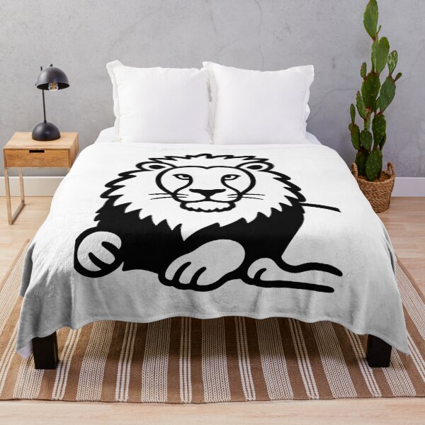 Item preview, Minimalist Black and White Lion Line Art designed and sold by MandalasLovers.
