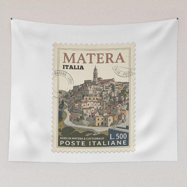 Item preview, Vintage Matera Italy Sassi Travel Stamp designed and sold by k3rstman1.
