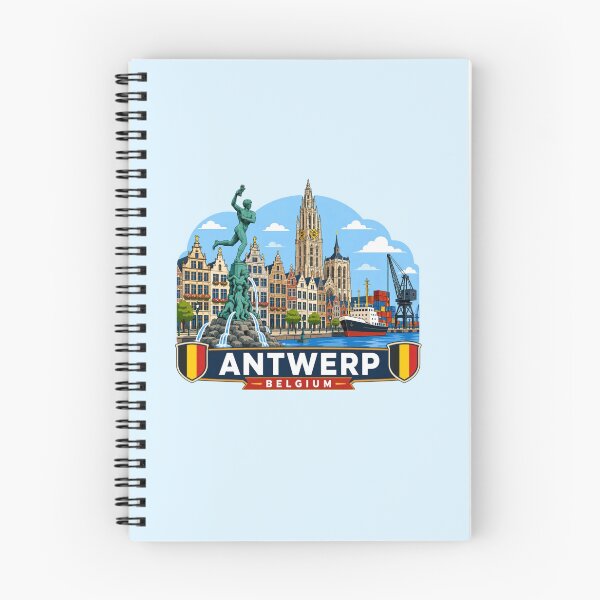 Item preview, Antwerp, Belgium - Brabo Fountain, Cathedral and Harbor  designed and sold by Myra365Art.