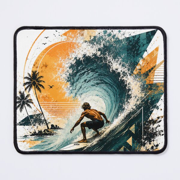 Item preview, Surf Abstract Barrel Wave Modern Coastal Adventure Art designed and sold by dytf79.
