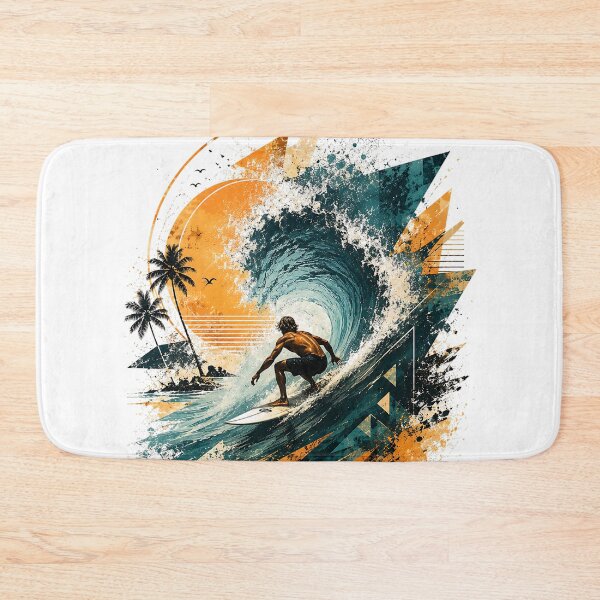 Item preview, Surf Abstract Barrel Wave Modern Coastal Adventure Art designed and sold by dytf79.