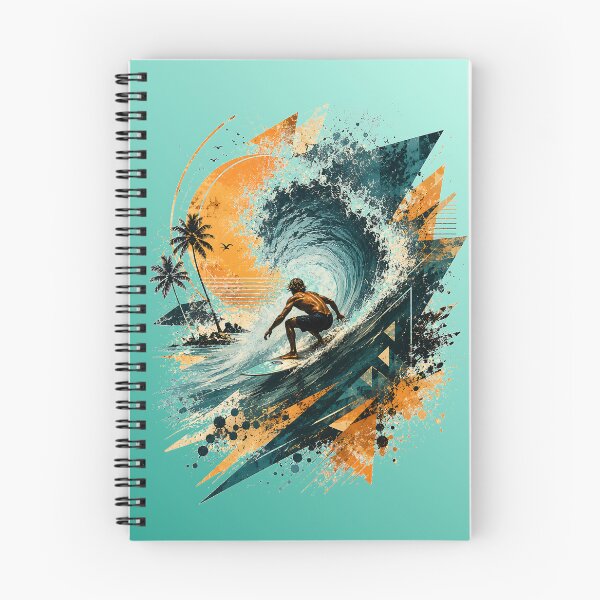Item preview, Surf Abstract Barrel Wave Modern Coastal Adventure Art designed and sold by dytf79.