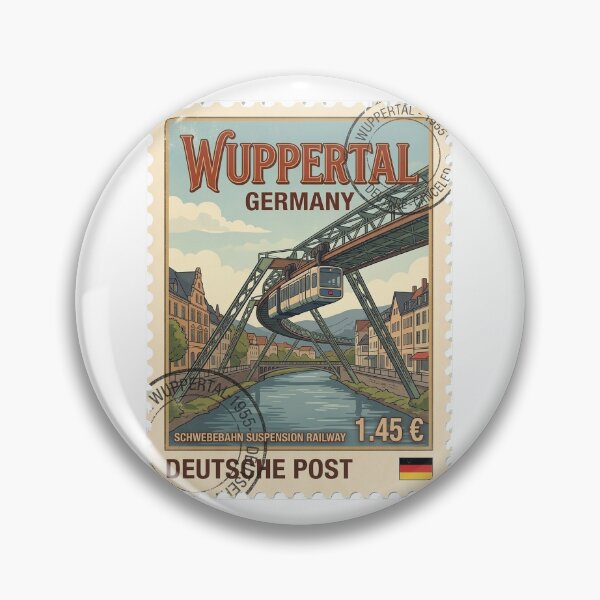 Item preview, Wuppertal Schwebebahn Germany Vintage Travel Stamp designed and sold by k3rstman1.