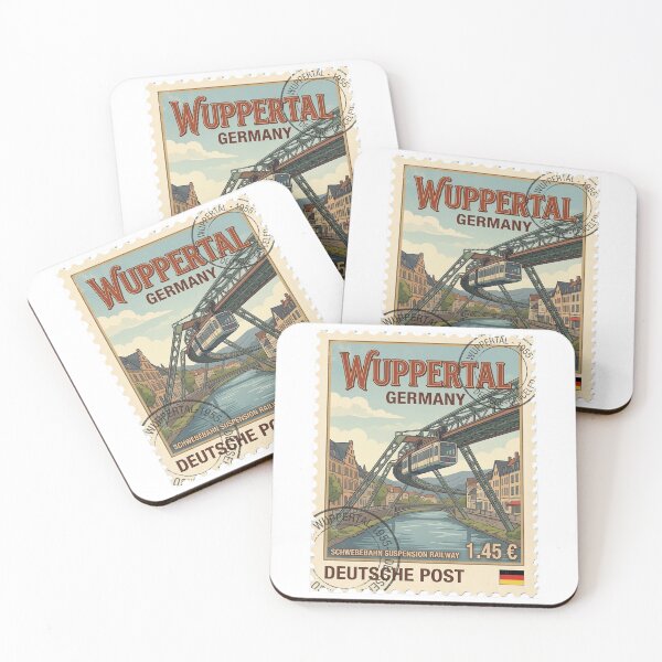 Item preview, Wuppertal Schwebebahn Germany Vintage Travel Stamp designed and sold by k3rstman1.