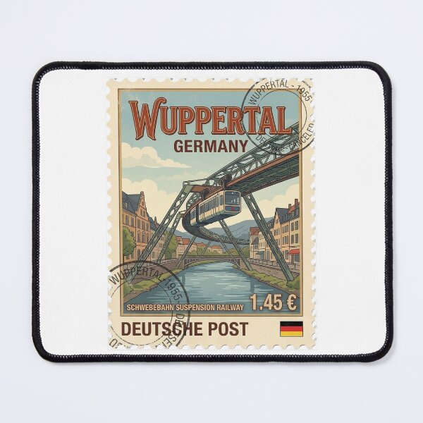 Item preview, Wuppertal Schwebebahn Germany Vintage Travel Stamp designed and sold by k3rstman1.