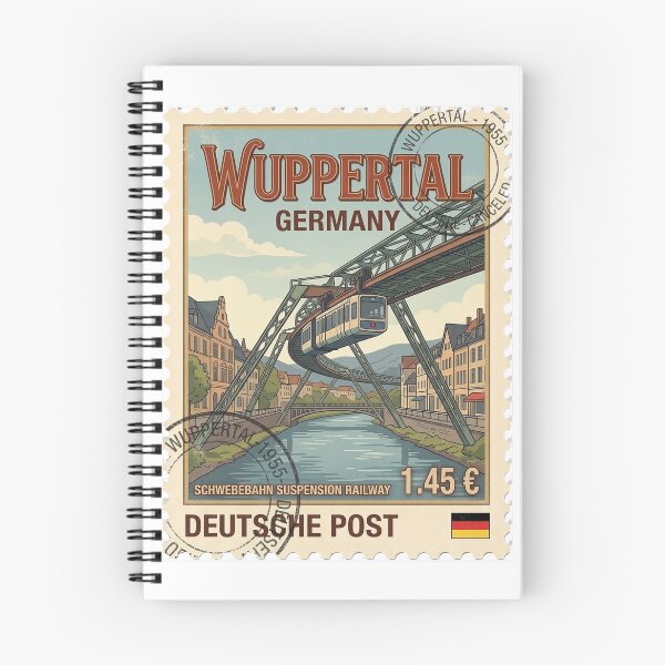 Item preview, Wuppertal Schwebebahn Germany Vintage Travel Stamp designed and sold by k3rstman1.