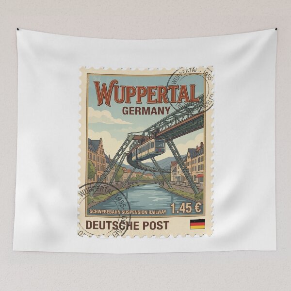Item preview, Wuppertal Schwebebahn Germany Vintage Travel Stamp designed and sold by k3rstman1.
