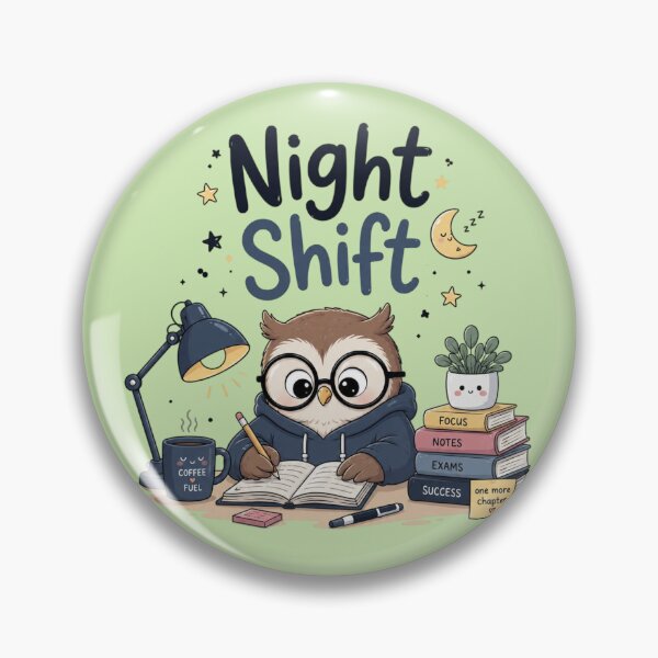 Item preview, Cute Student Owl Night Shift Study Aesthetic | Kawaii Late Night Study Sticker | Exam Motivation Owl | Student Life Design designed and sold by Sanika arts .