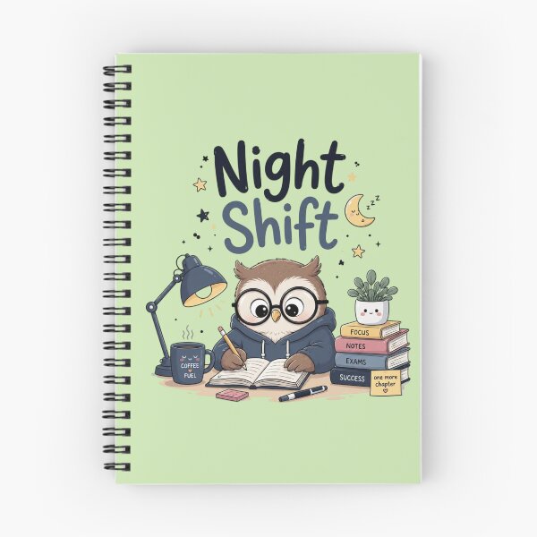 Item preview, Cute Student Owl Night Shift Study Aesthetic | Kawaii Late Night Study Sticker | Exam Motivation Owl | Student Life Design designed and sold by Sanika arts .