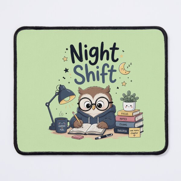 Item preview, Cute Student Owl Night Shift Study Aesthetic | Kawaii Late Night Study Sticker | Exam Motivation Owl | Student Life Design designed and sold by Sanika arts .