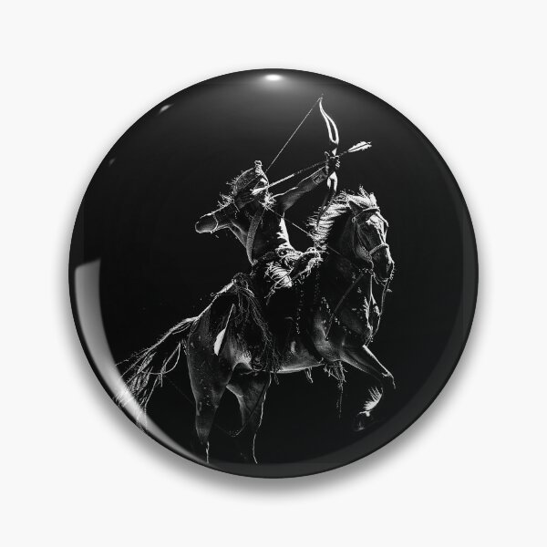 Item preview, Horseback Archer Warrior Monochrome Equestrian Action Art designed and sold by inkoutninja.