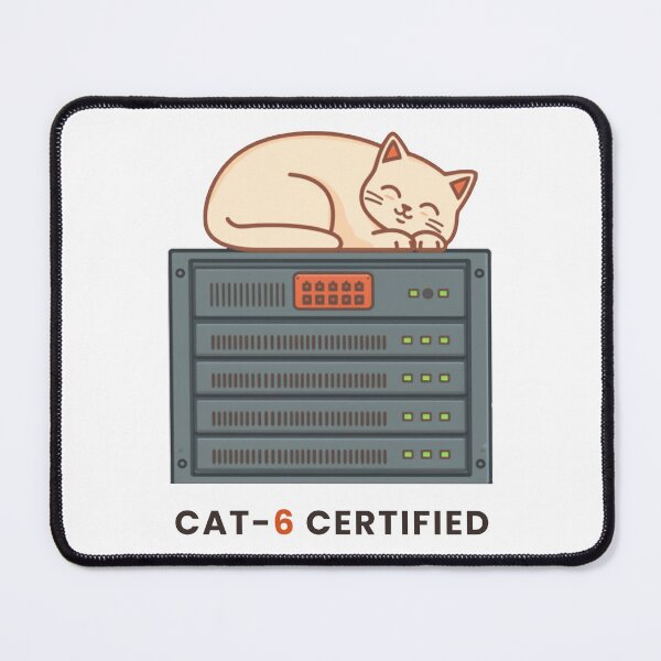Item preview, Cat-6 Certified Funny Homelab Server Rack Cat T-Shirt designed and sold by abdoali102.