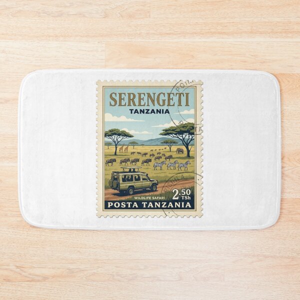 Item preview, Vintage Serengeti Tanzania Wildlife Safari Travel Stamp designed and sold by k3rstman1.