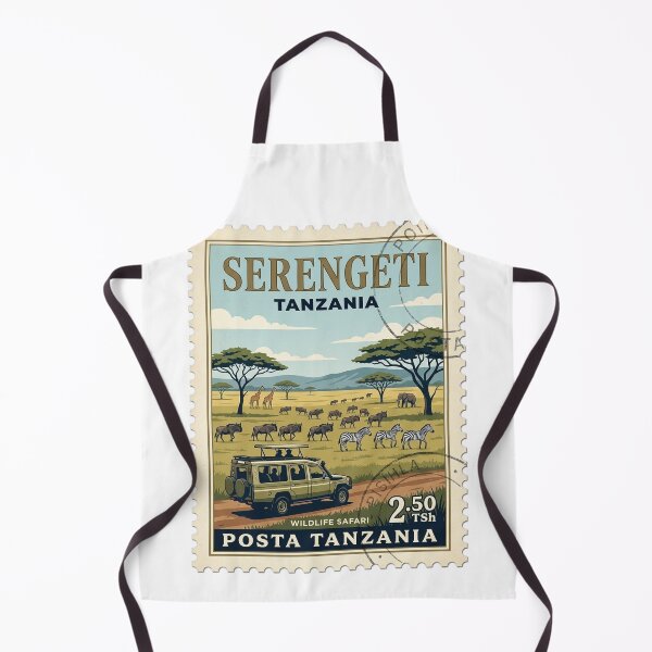 Item preview, Vintage Serengeti Tanzania Wildlife Safari Travel Stamp designed and sold by k3rstman1.