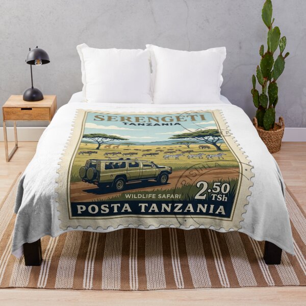 Item preview, Vintage Serengeti Tanzania Wildlife Safari Travel Stamp designed and sold by k3rstman1.