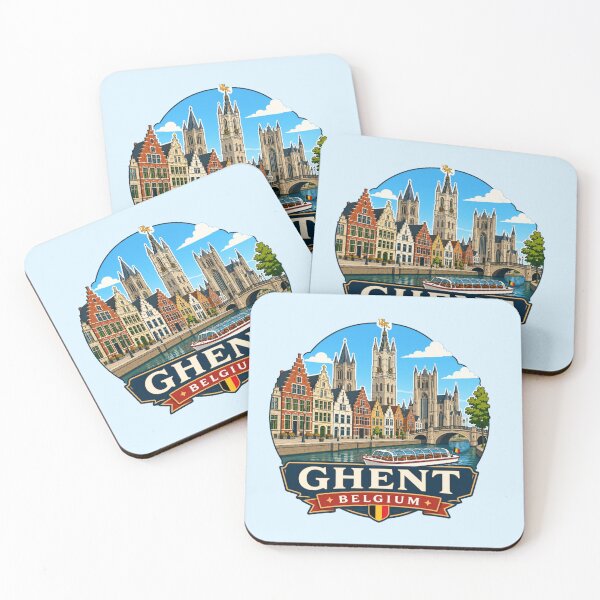 Item preview, Ghent, Belgium - Belfry, Three Towers and Historic Canal designed and sold by Myra365Art.