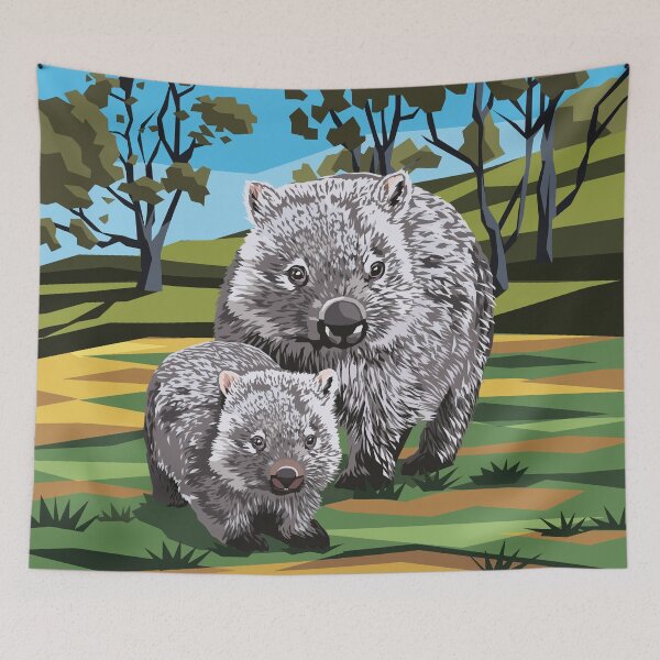 Item preview, Wombat and baby Joey designed and sold by Art by Ira.