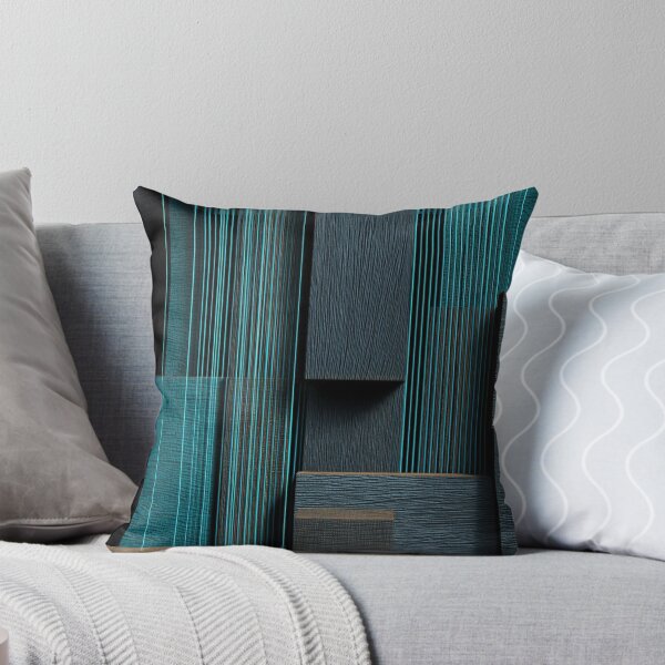Item preview, Dark Teal 3D Geometric Blocks Abstract Neon Lines Texture designed and sold by LYAN-STORE.